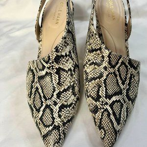 Cole Hann Snake Skin Cross Strap Pumps 8 1/2